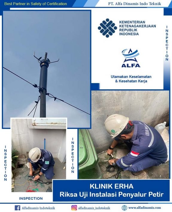 instalasi penyalur petir klinik ERHA